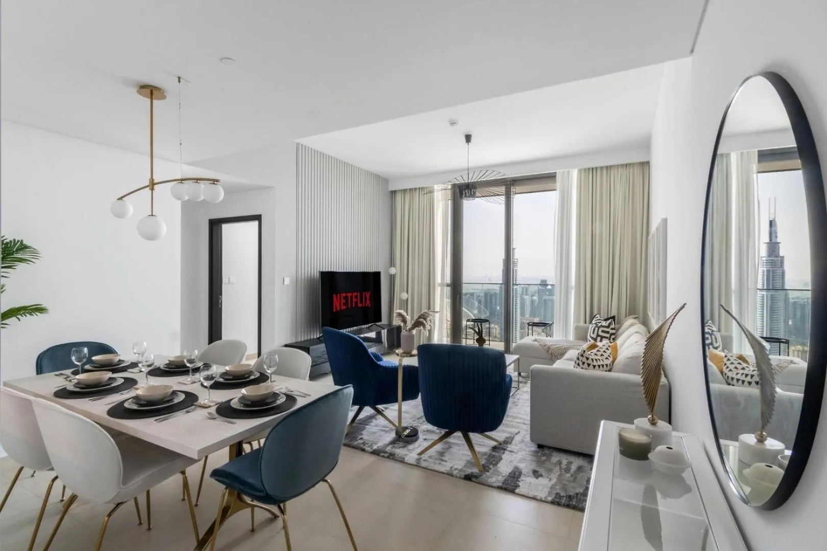 두바이 Guestready - Luxury Tower With Burj Khalifa View 아파트 아랍에미리트